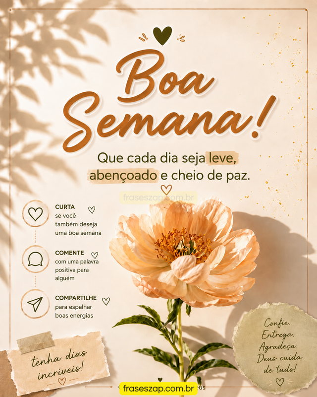 Imagem de boa semana para compartilhar no WhatsApp