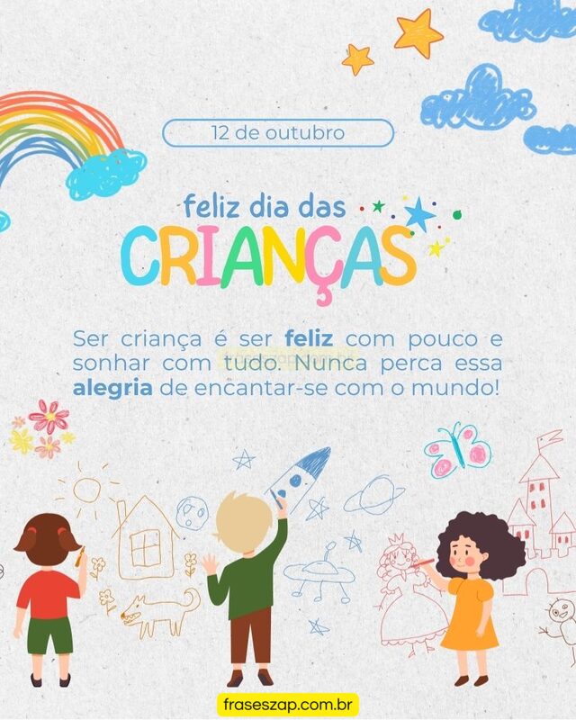 Imagem de dia das crianças para compartilhar no WhatsApp