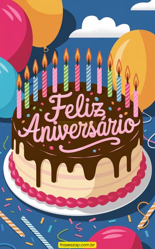Imagem de feliz aniversário para compartilhar no WhatsApp