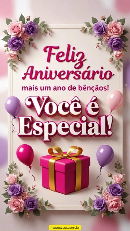 Imagem de feliz aniversário para compartilhar no WhatsApp