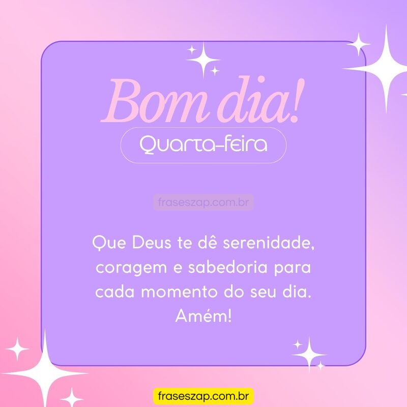 Imagem de quarta-feira para compartilhar no WhatsApp