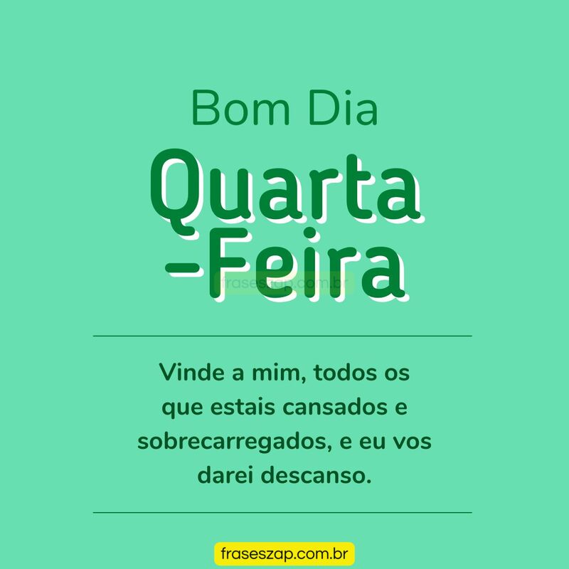 Imagem de quarta-feira para compartilhar no WhatsApp
