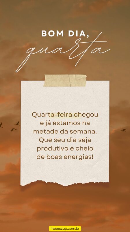 Imagem de quarta-feira para compartilhar no WhatsApp