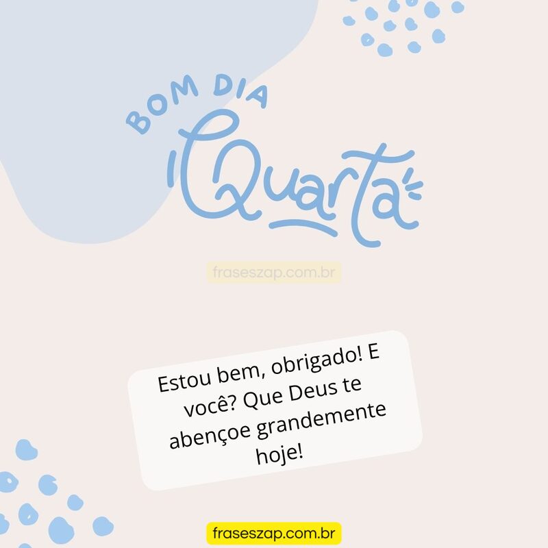 Imagem de quarta-feira para compartilhar no WhatsApp