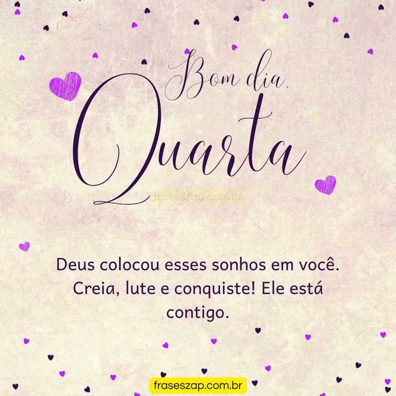 Imagem de quarta-feira para compartilhar no WhatsApp