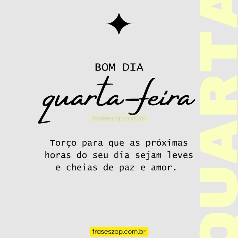 Imagem de quarta-feira para compartilhar no WhatsApp