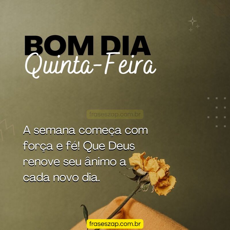 Imagem de quinta-feira para compartilhar no WhatsApp