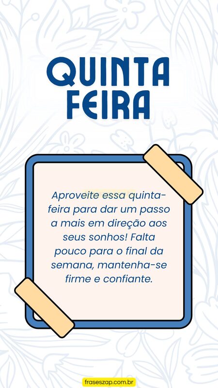 Imagem de quinta-feira para compartilhar no WhatsApp