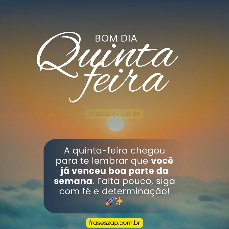 Imagem de quinta-feira para compartilhar no WhatsApp