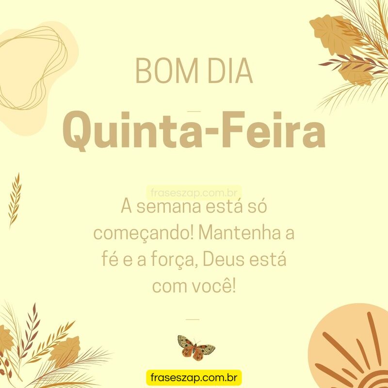 Imagem de quinta-feira para compartilhar no WhatsApp