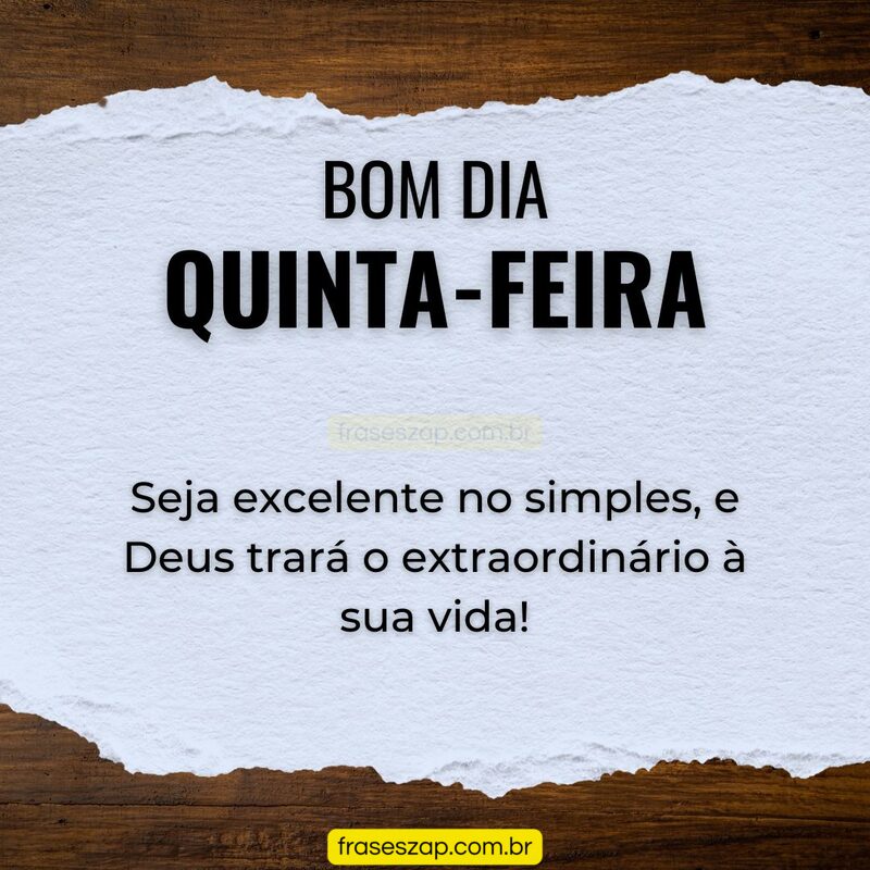 Imagem de quinta-feira para compartilhar no WhatsApp