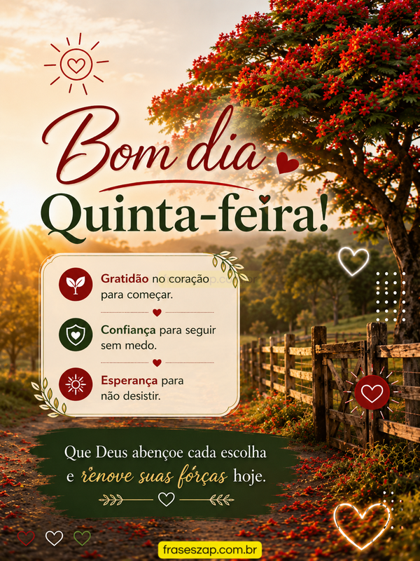Imagem de quinta-feira para compartilhar no WhatsApp