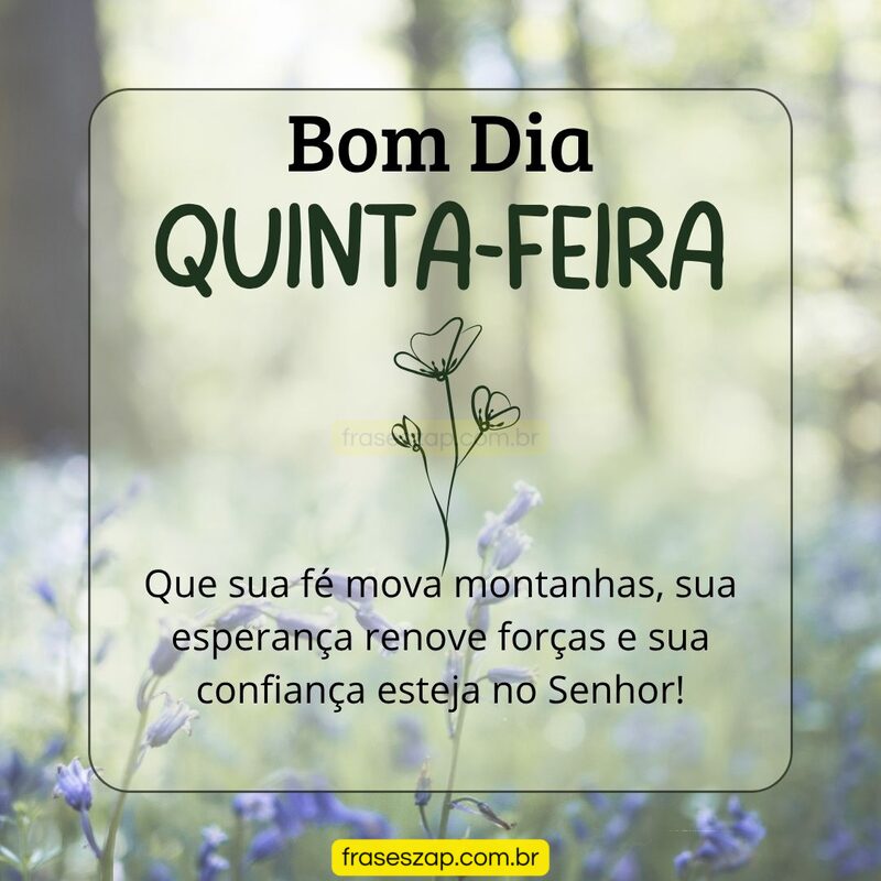 Imagem de quinta-feira para compartilhar no WhatsApp