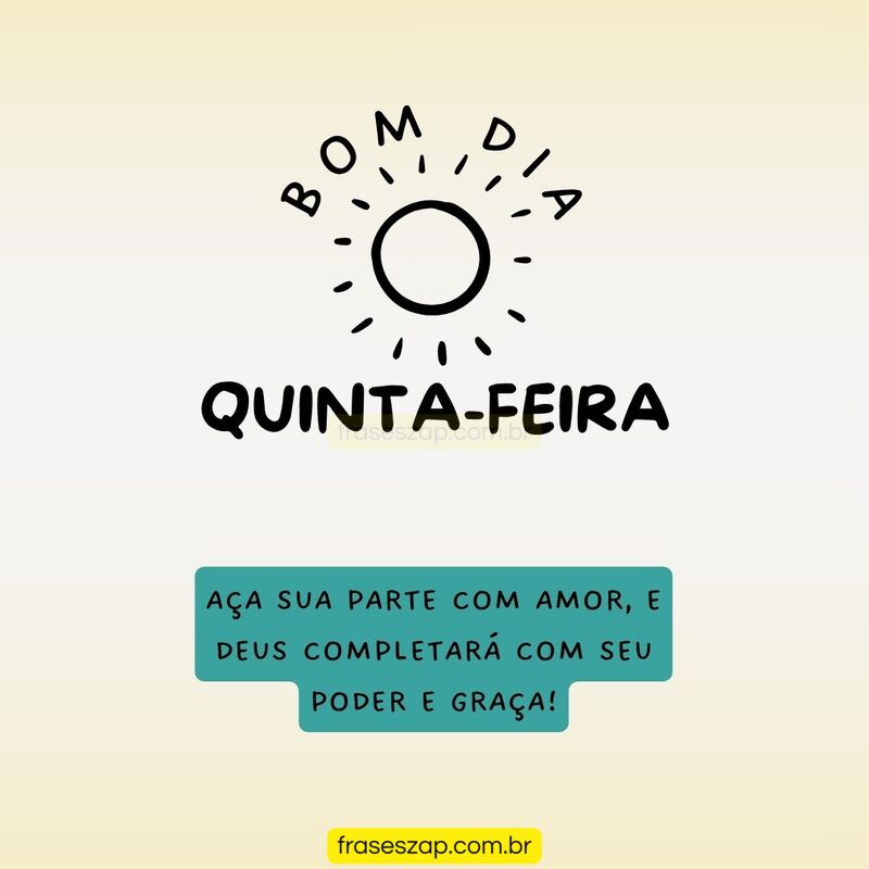 Imagem de quinta-feira para compartilhar no WhatsApp