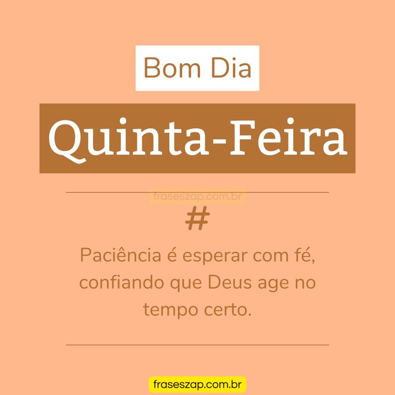 Imagem de quinta-feira para compartilhar no WhatsApp