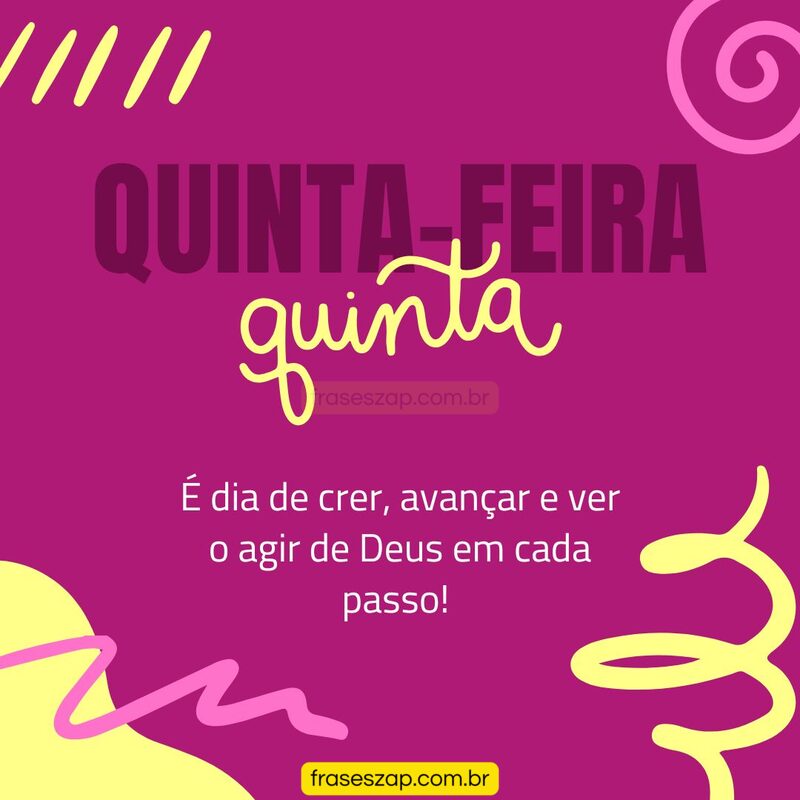 Imagem de quinta-feira para compartilhar no WhatsApp