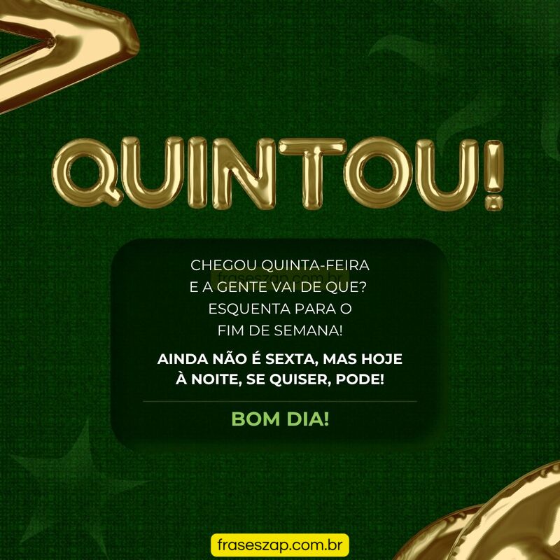 Imagem de quinta-feira para compartilhar no WhatsApp