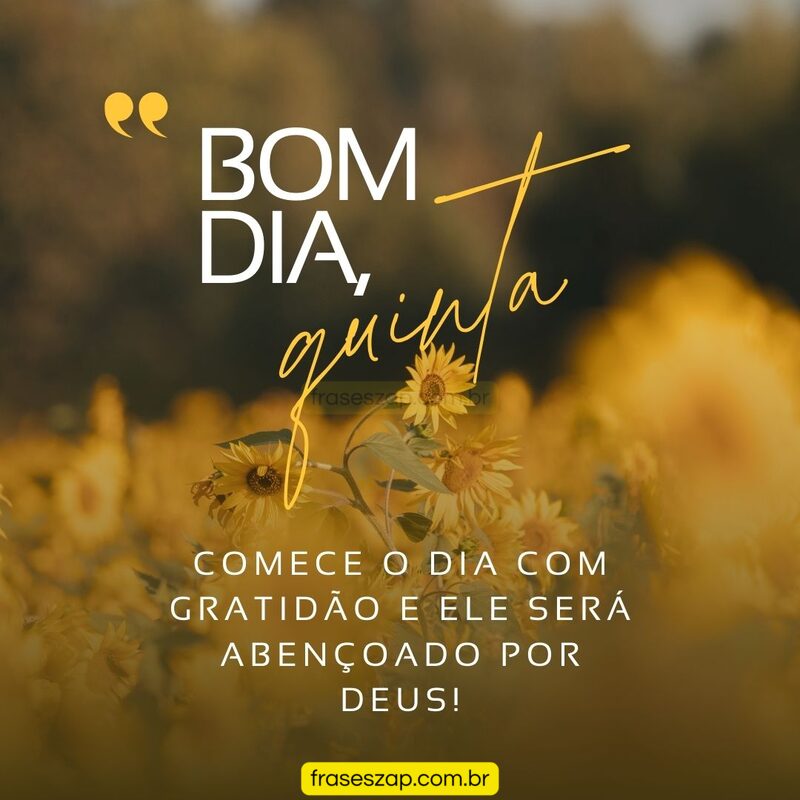 Imagem de quinta-feira para compartilhar no WhatsApp