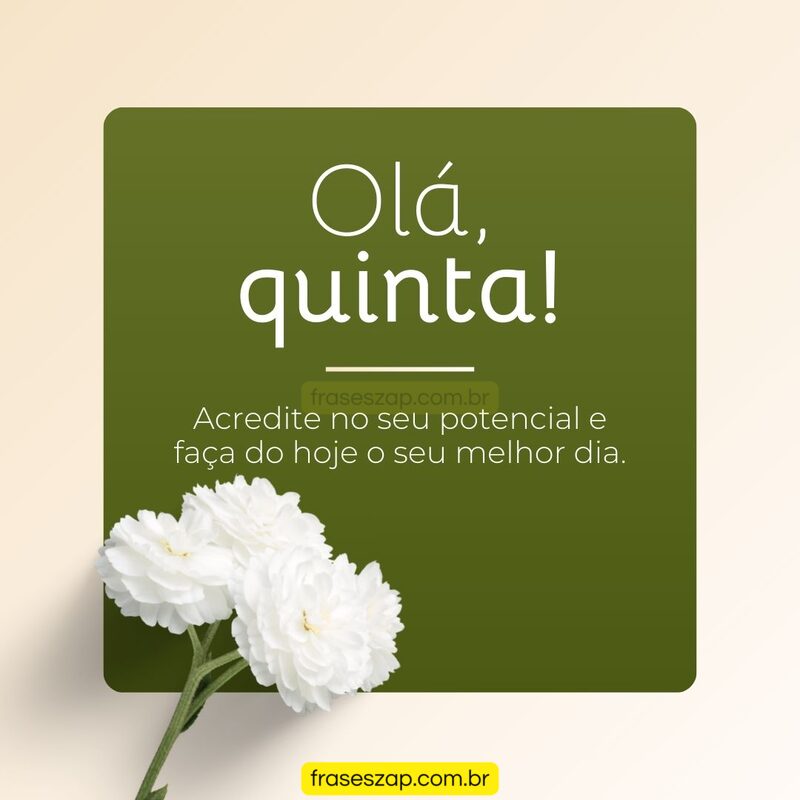 Imagem de quinta-feira para compartilhar no WhatsApp