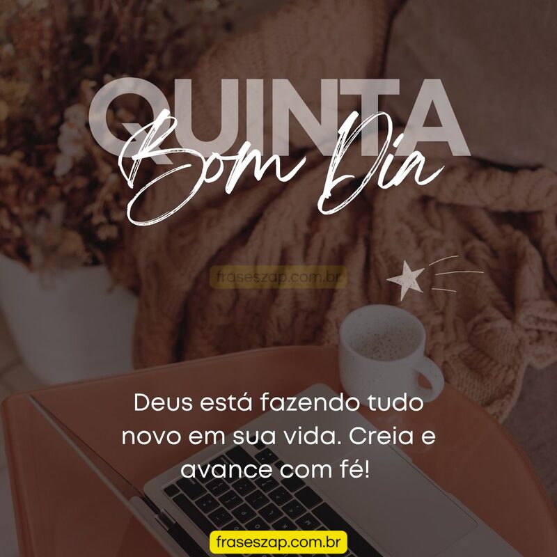 Imagem de quinta-feira para compartilhar no WhatsApp