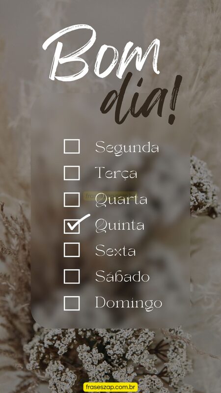 Imagem de quinta-feira para compartilhar no WhatsApp