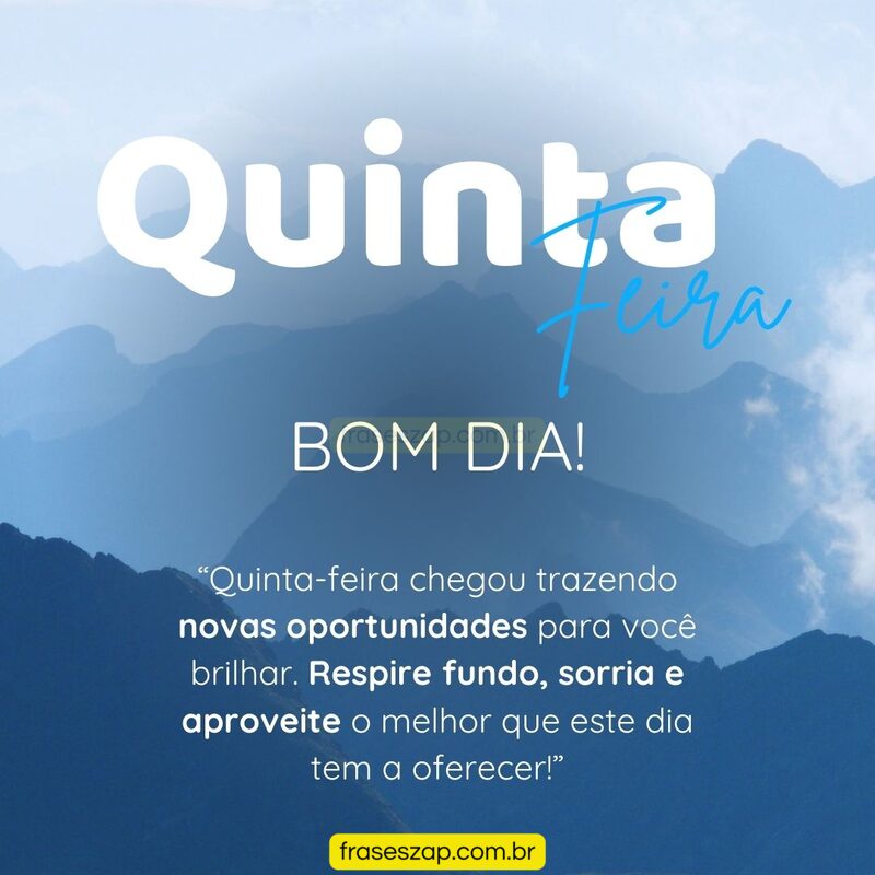 Imagem de quinta-feira para compartilhar no WhatsApp