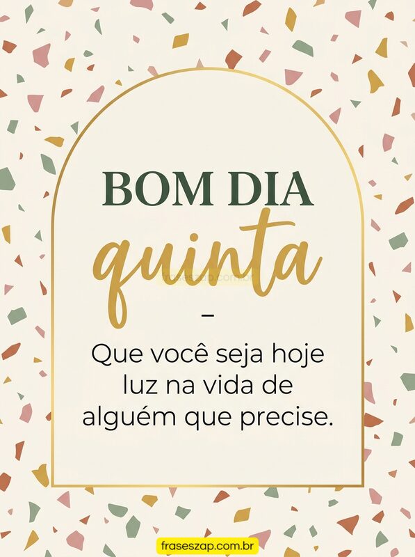 Imagem de quinta-feira para compartilhar no WhatsApp