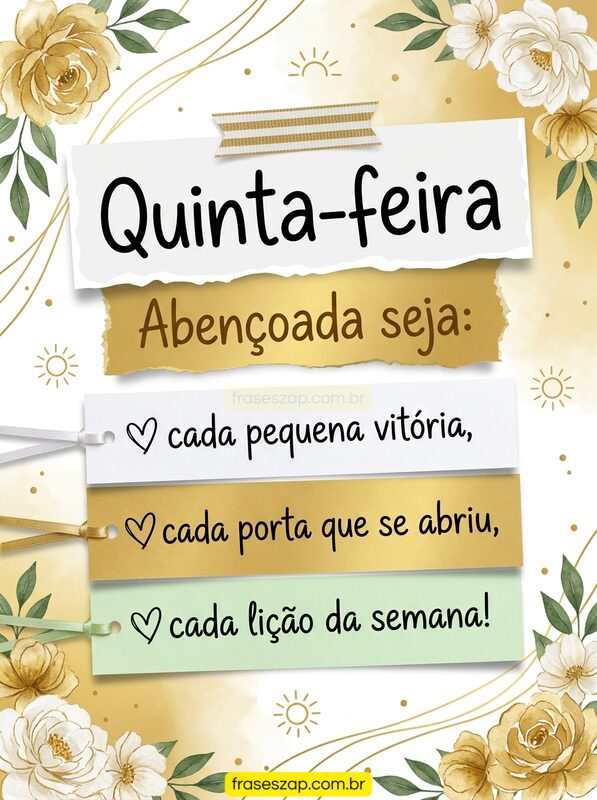 Imagem de quinta-feira para compartilhar no WhatsApp