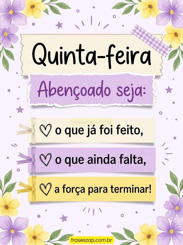 Imagem de quinta-feira para compartilhar no WhatsApp