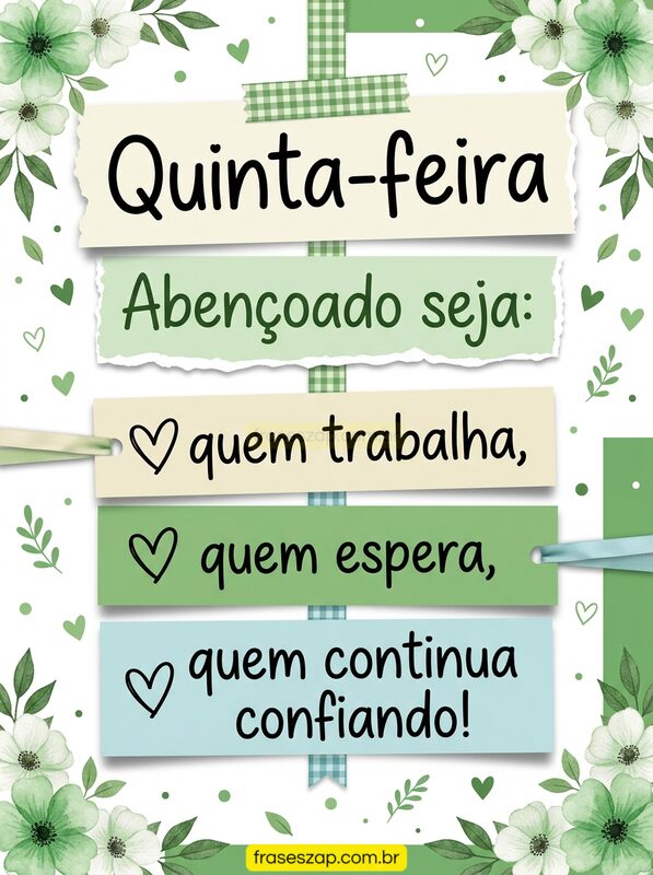 Imagem de quinta-feira para compartilhar no WhatsApp