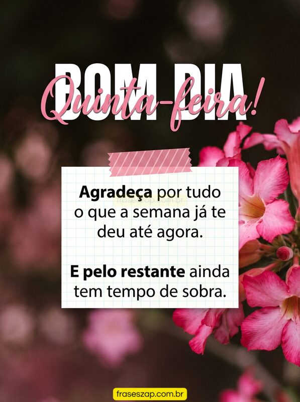 Imagem de quinta-feira para compartilhar no WhatsApp