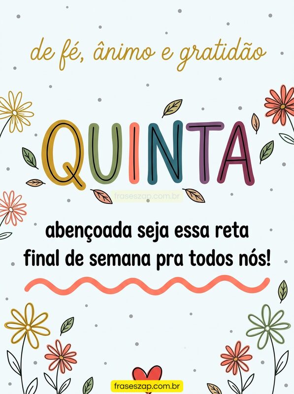 Imagem de quinta-feira para compartilhar no WhatsApp