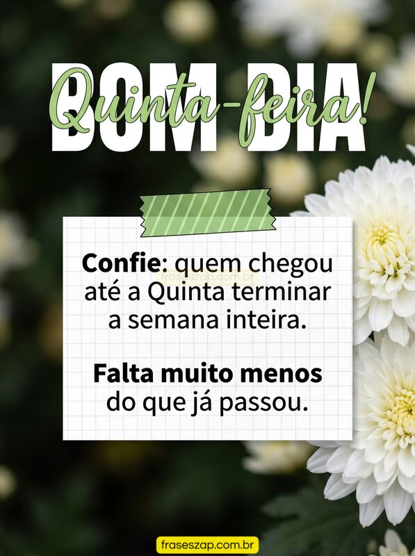 Imagem de quinta-feira para compartilhar no WhatsApp