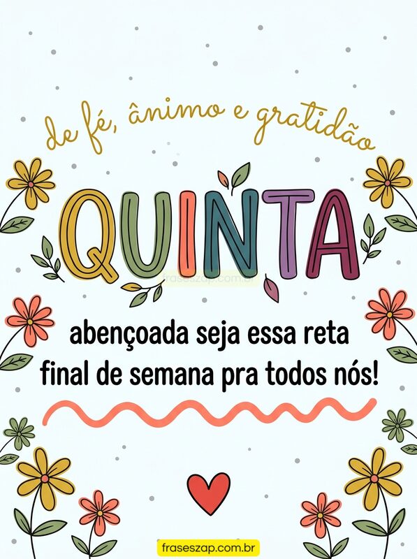 Imagem de quinta-feira para compartilhar no WhatsApp