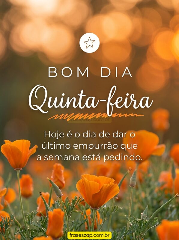 Imagem de quinta-feira para compartilhar no WhatsApp