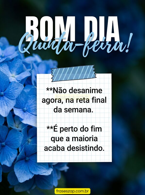 Imagem de quinta-feira para compartilhar no WhatsApp