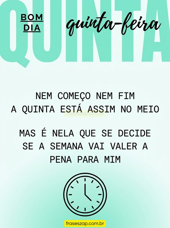 Imagem de quinta-feira para compartilhar no WhatsApp