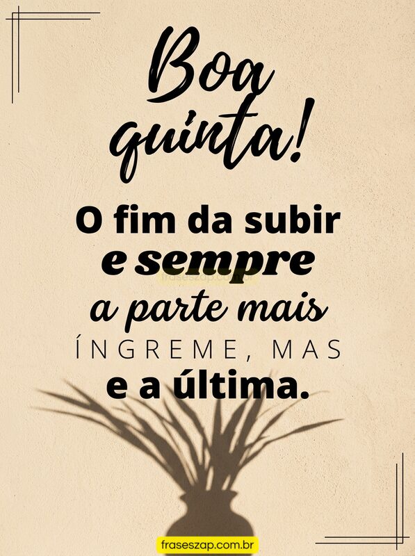 Imagem de quinta-feira para compartilhar no WhatsApp