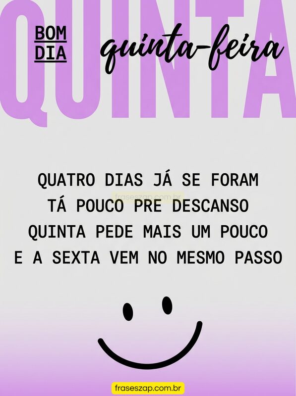 Imagem de quinta-feira para compartilhar no WhatsApp