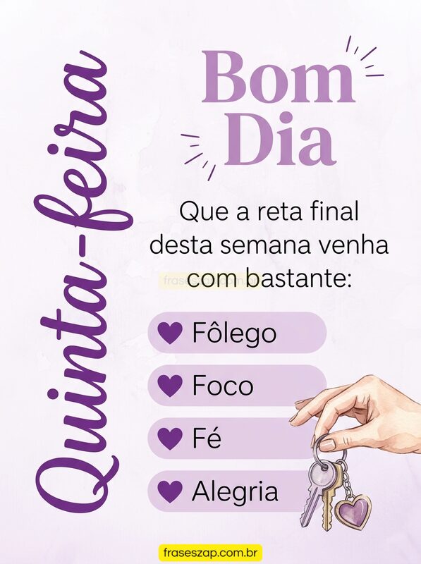 Imagem de quinta-feira para compartilhar no WhatsApp
