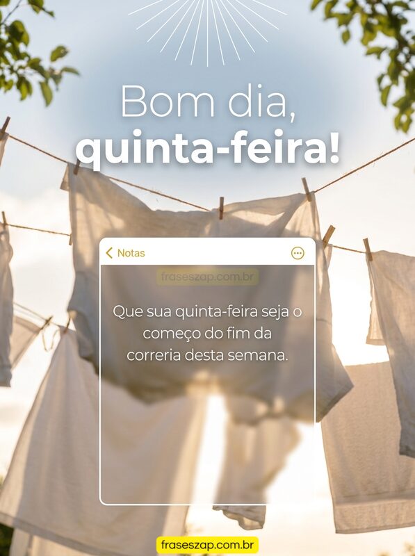 Imagem de quinta-feira para compartilhar no WhatsApp