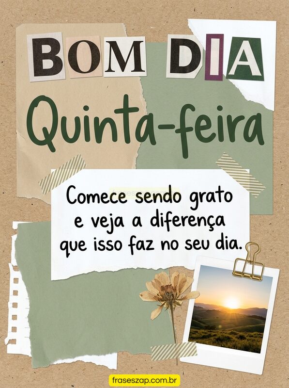 Imagem de quinta-feira para compartilhar no WhatsApp