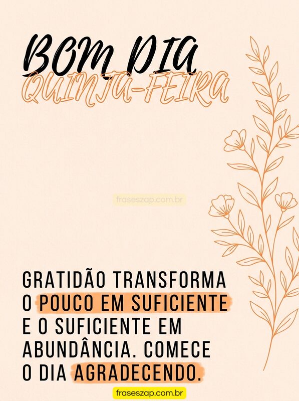 Imagem de quinta-feira para compartilhar no WhatsApp