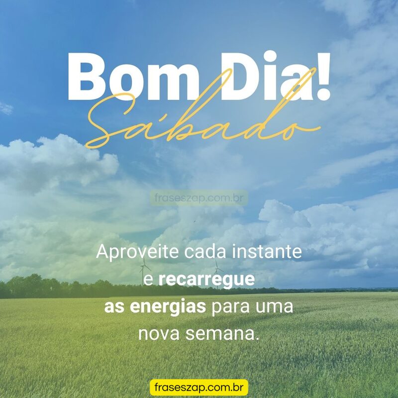 Imagem de sábado para compartilhar no WhatsApp