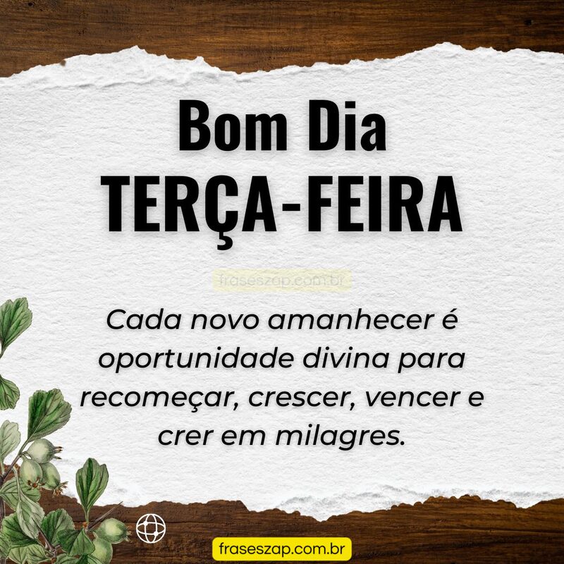 Imagem de terça-feira para compartilhar no WhatsApp