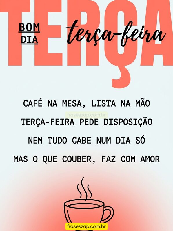 Imagem de terça-feira para compartilhar no WhatsApp